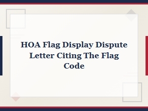 Hoa Flag Display Dispute Letter Citing the Flag Code